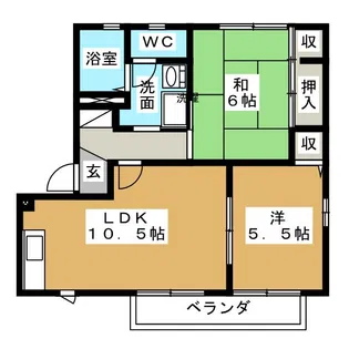 バリュージュ アスカ B棟【1階】の間取り