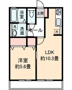 フローラルコートD【2階】の間取り