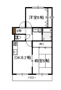 ジェネシス大島(2DK)【1階】の間取り