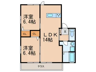 ハレコホラ戸畑【1階】の間取り
