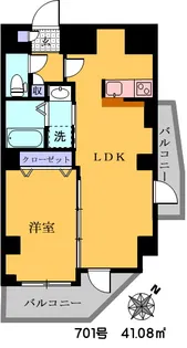 フェリーチェ巣鴨【7階】の間取り