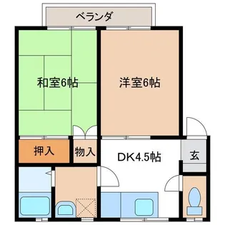 大東コーポ B棟【2階】の間取り