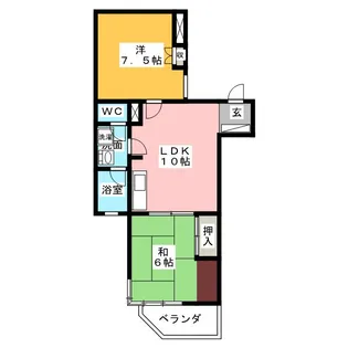 フジタ第二鳥羽マンション【2階】の間取り