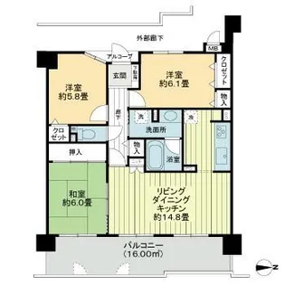 サーパス窪本町【5階】の間取り