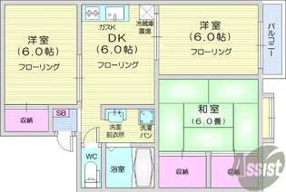 ハートタウンKATO B棟【2階】の間取り