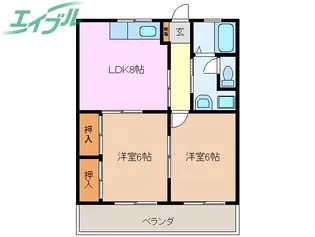 白雲コーポ【2階】の間取り