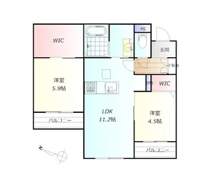 グランドコート中野【3階】の間取り