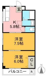 SINAJYURIME・GREEN(シナジュライム・グリーン)【2階】の間取り