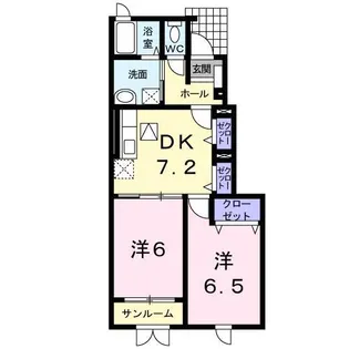 カーサデスパシオ【1階】の間取り