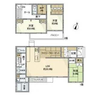 愛知県日進市五色園4【一戸建】の間取り