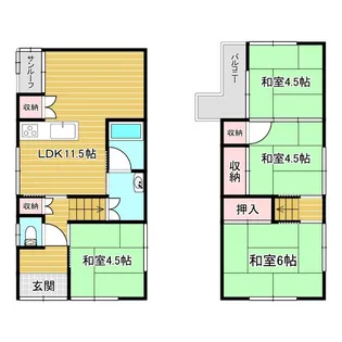 兵庫県加古川市加古川町美乃利【一戸建】の間取り