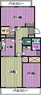 ドルフヤマノウチA【3階】の間取り