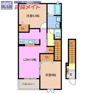 パストラーレ涼 B棟【2階】の間取り