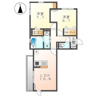 愛知県あま市本郷柿ノ木【アパート】の間取り