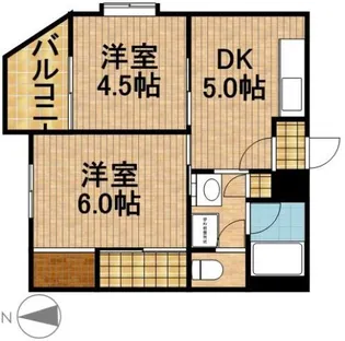 野中第2マンション【2階】の間取り