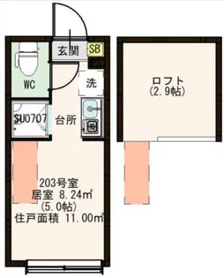 1Rの間取り画像