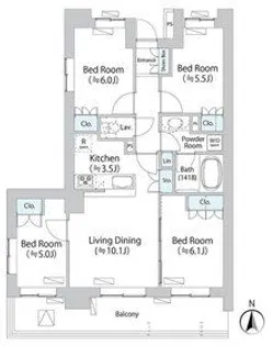東京都世田谷区船橋3【マンション】の間取り
