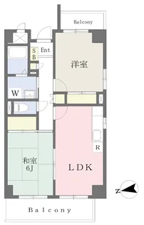 ローゼンハイム夕陽丘【5階】の間取り