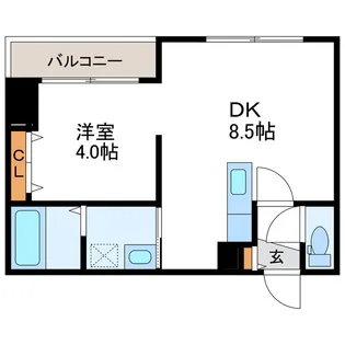 1LDKの間取り画像