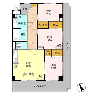 ロイヤルプレイス010【4階】の間取り