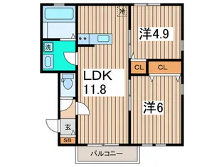 仮)チェリーハイム4【2階】の間取り
