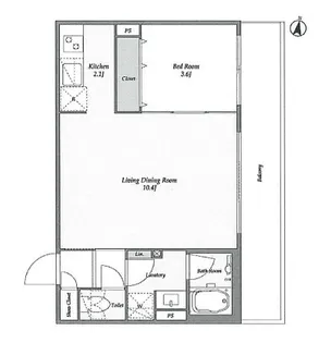 ウェルスクエア初台【4階】の間取り