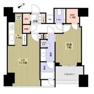シティタワー麻布十番【17階】の間取り
