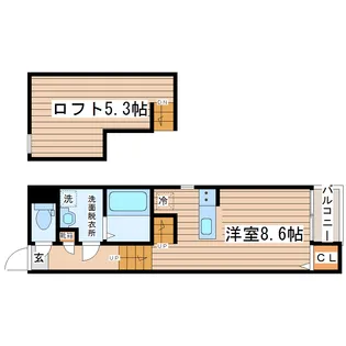 宮城県仙台市青葉区山手町【アパート】の間取り