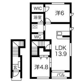 ラフィーネ中央【2階】の間取り