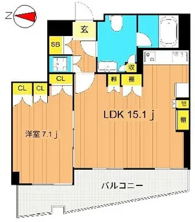 ビバーチェ大崎【5階】の間取り