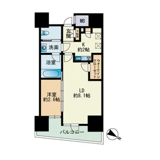 パークアクシス博多【8階】の間取り