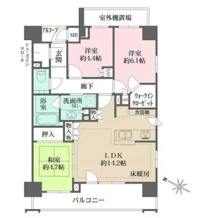 音羽パークハウス【9階】の間取り