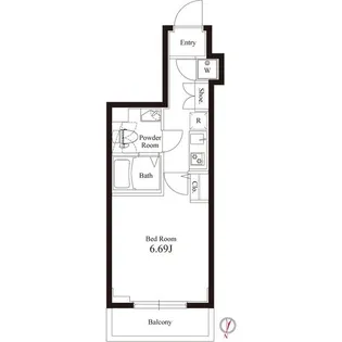 アペルト西新宿【6階】の間取り