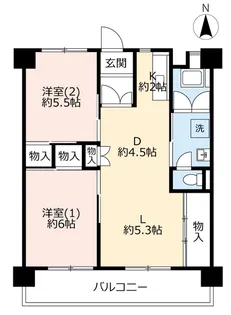 UR桃山南【4階】の間取り