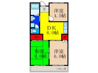 グリーンハイツ星見【2階】の間取り