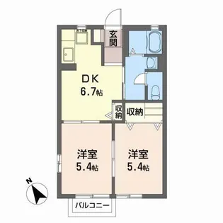 アルカディアII【1階】の間取り