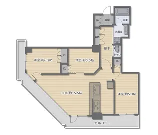 阿波座ライズタワーズフラッグ46 OMPタワー【15階】の間取り