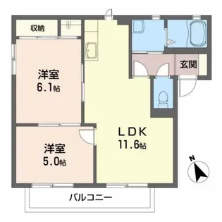 シャーメゾン二木B【2階】の間取り