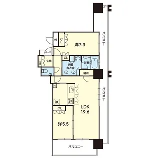 MJR熊本ゲートタワー 409号【4階】の間取り