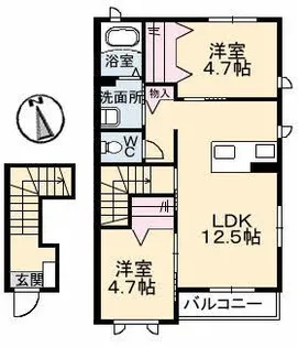 フォン・ボルタ A棟【2階】の間取り
