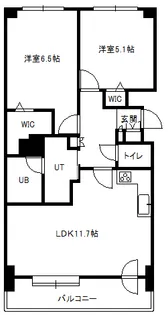 ドミ山鼻拾条【5階】の間取り