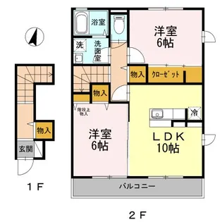 ディアベルジュ湘南台 壱番館・弐番館・参番館【2階】の間取り