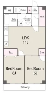 フロレセール【6階】の間取り