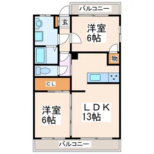 マルカハイツB・C【3階】の間取り