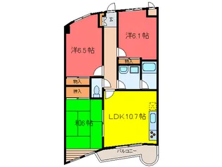 グラシア魚住【3階】の間取り