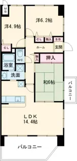 リベール明石江井ヶ島II【7階】の間取り