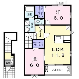 アビタシオンK’S北中山A【2階】の間取り