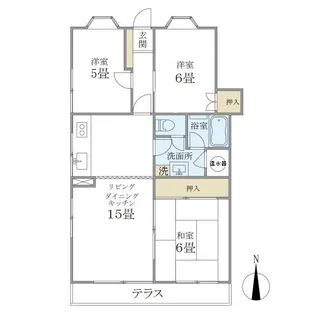 コーポ栗林【1階】の間取り