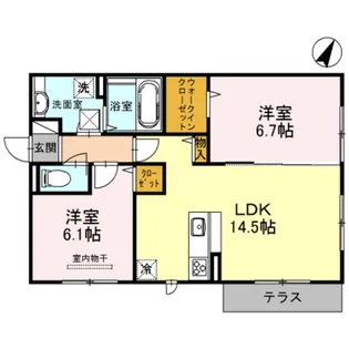 イズミ金岡【1階】の間取り
