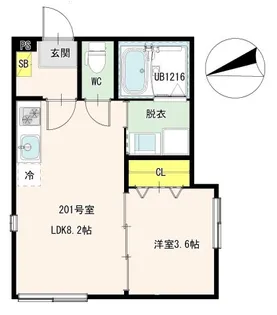 ハーモニーテラス西新井Court【2階】の間取り